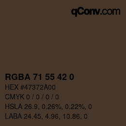 カラーコード: RGBA 71 55 42 0 | qconv.com