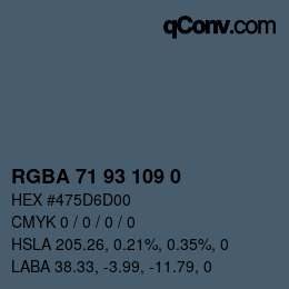 Code couleur: RGBA 71 93 109 0 | qconv.com