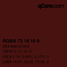 Farbcode: RGBA 72 18 16 0 | qconv.com