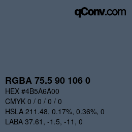 Color code: RGBA 75.5 90 106 0 | qconv.com