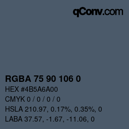 Color code: RGBA 75 90 106 0 | qconv.com