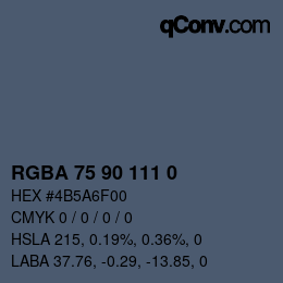 颜色代码: RGBA 75 90 111 0 | qconv.com