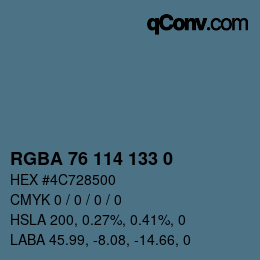 Color code: RGBA 76 114 133 0 | qconv.com