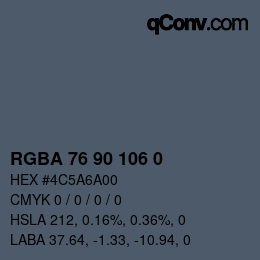 Color code: RGBA 76 90 106 0 | qconv.com