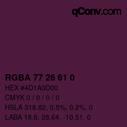 Código de color: RGBA 77 26 61 0 | qconv.com