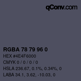Color code: RGBA 78 79 96 0 | qconv.com