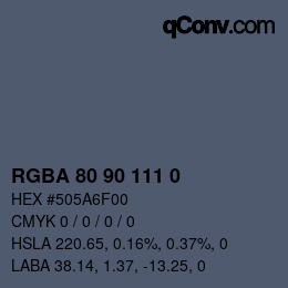 Color code: RGBA 80 90 111 0 | qconv.com