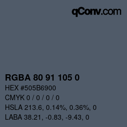 颜色代码: RGBA 80 91 105 0 | qconv.com