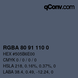 Color code: RGBA 80 91 110 0 | qconv.com