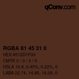 Farbcode: RGBA 81 45 31 0 | qconv.com