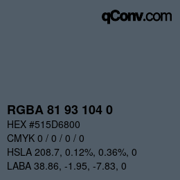Color code: RGBA 81 93 104 0 | qconv.com