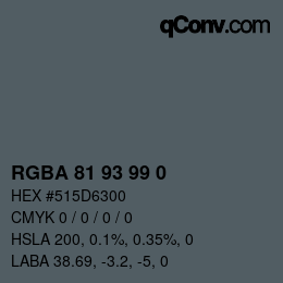 Color code: RGBA 81 93 99 0 | qconv.com