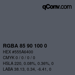 カラーコード: RGBA 85 90 100 0 | qconv.com
