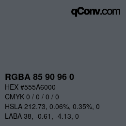 Color code: RGBA 85 90 96 0 | qconv.com