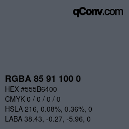 Color code: RGBA 85 91 100 0 | qconv.com