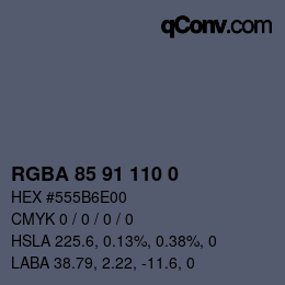 颜色代码: RGBA 85 91 110 0 | qconv.com