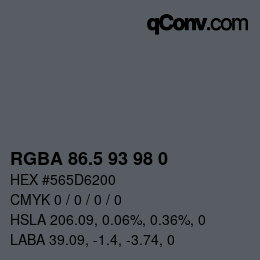Color code: RGBA 86.5 93 98 0 | qconv.com