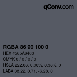 Código de color: RGBA 86 90 100 0 | qconv.com