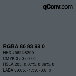 Color code: RGBA 86 93 98 0 | qconv.com