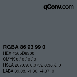 Color code: RGBA 86 93 99 0 | qconv.com