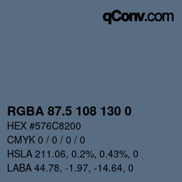 Color code: RGBA 87.5 108 130 0 | qconv.com