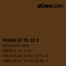 カラーコード: RGBA 87 55 22 0 | qconv.com