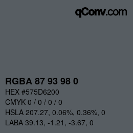 颜色代码: RGBA 87 93 98 0 | qconv.com