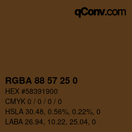 Farbcode: RGBA 88 57 25 0 | qconv.com