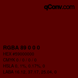 Color code: RGBA 89 0 0 0 | qconv.com