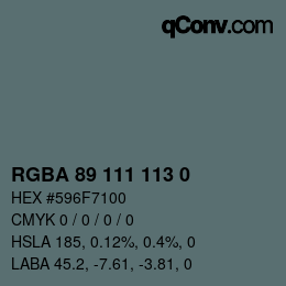 Color code: RGBA 89 111 113 0 | qconv.com