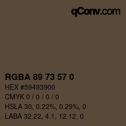 Color code: RGBA 89 73 57 0 | qconv.com