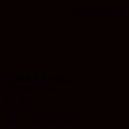 Color code: RGBA 9.5 0 0 0 | qconv.com