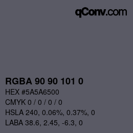 Color code: RGBA 90 90 101 0 | qconv.com