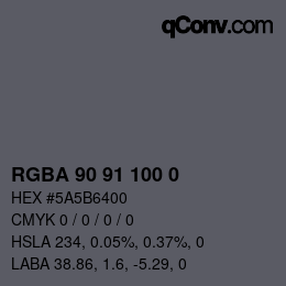 Color code: RGBA 90 91 100 0 | qconv.com