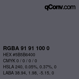 颜色代码: RGBA 91 91 100 0 | qconv.com