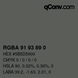 Color code: RGBA 91 93 89 0 | qconv.com