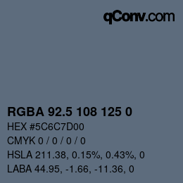 Color code: RGBA 92.5 108 125 0 | qconv.com