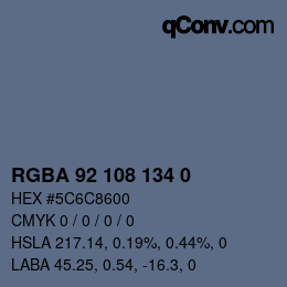 Color code: RGBA 92 108 134 0 | qconv.com