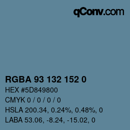Color code: RGBA 93 132 152 0 | qconv.com