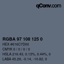 Color code: RGBA 97 108 125 0 | qconv.com