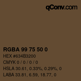 Color code: RGBA 99 75 50 0 | qconv.com