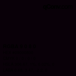 Farbcode: RGBA 9 0 8 0 | qconv.com