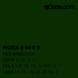 Farbcode: RGBA 9 44 0 0 | qconv.com