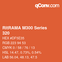 Farbcode: RitRAMA M300 Series - 320 | qconv.com