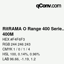 カラーコード: RitRAMA O Range 400 Series - 400M | qconv.com