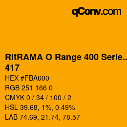 カラーコード: RitRAMA O Range 400 Series - 417 | qconv.com