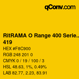 Código de color: RitRAMA O Range 400 Series - 419 | qconv.com