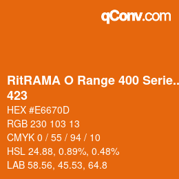 Farbcode: RitRAMA O Range 400 Series - 423 | qconv.com