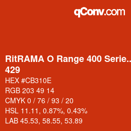 カラーコード: RitRAMA O Range 400 Series - 429 | qconv.com