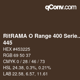 Código de color: RitRAMA O Range 400 Series - 445 | qconv.com